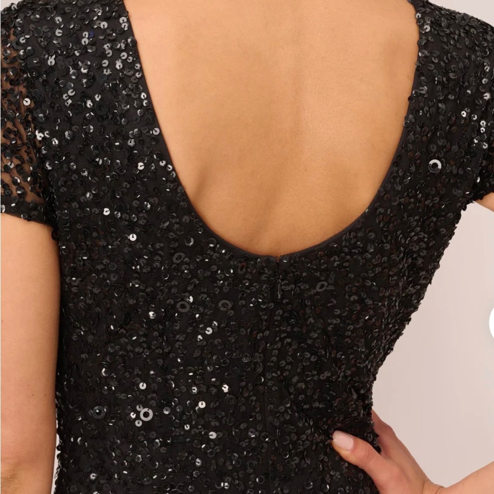 Adrianna Papell black sequin gown